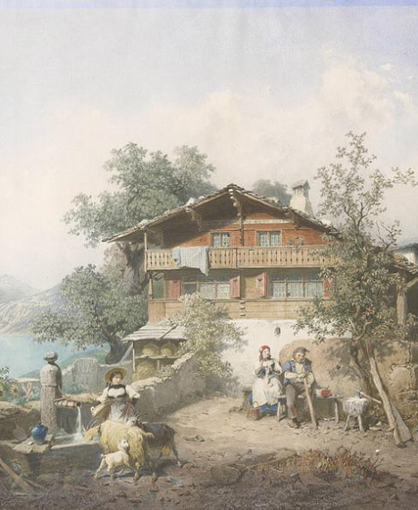 Фердинанд Марон (1839-1842). Дом возле горного озера. сер. XIX в.